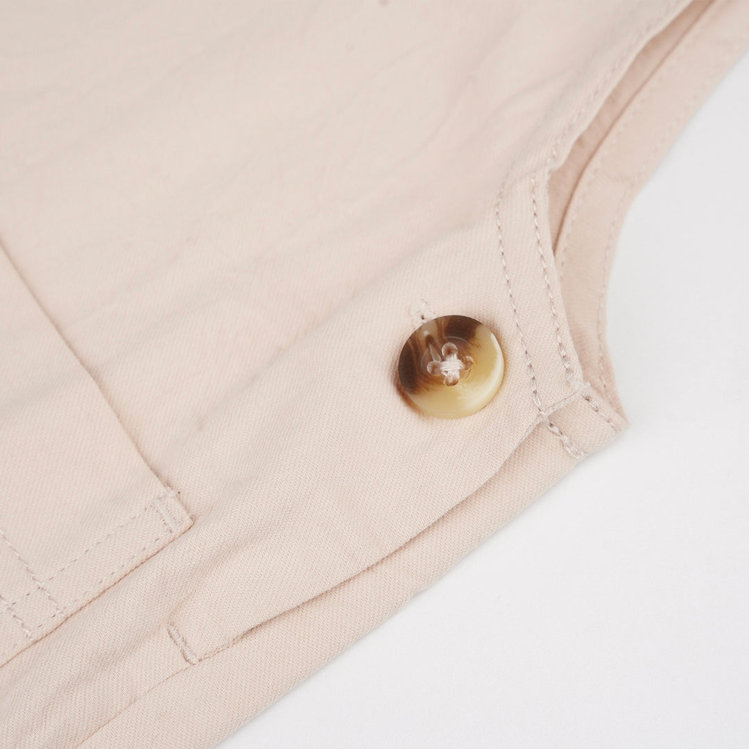 Poney Boys Khaki Twill Brush Short Dungaree