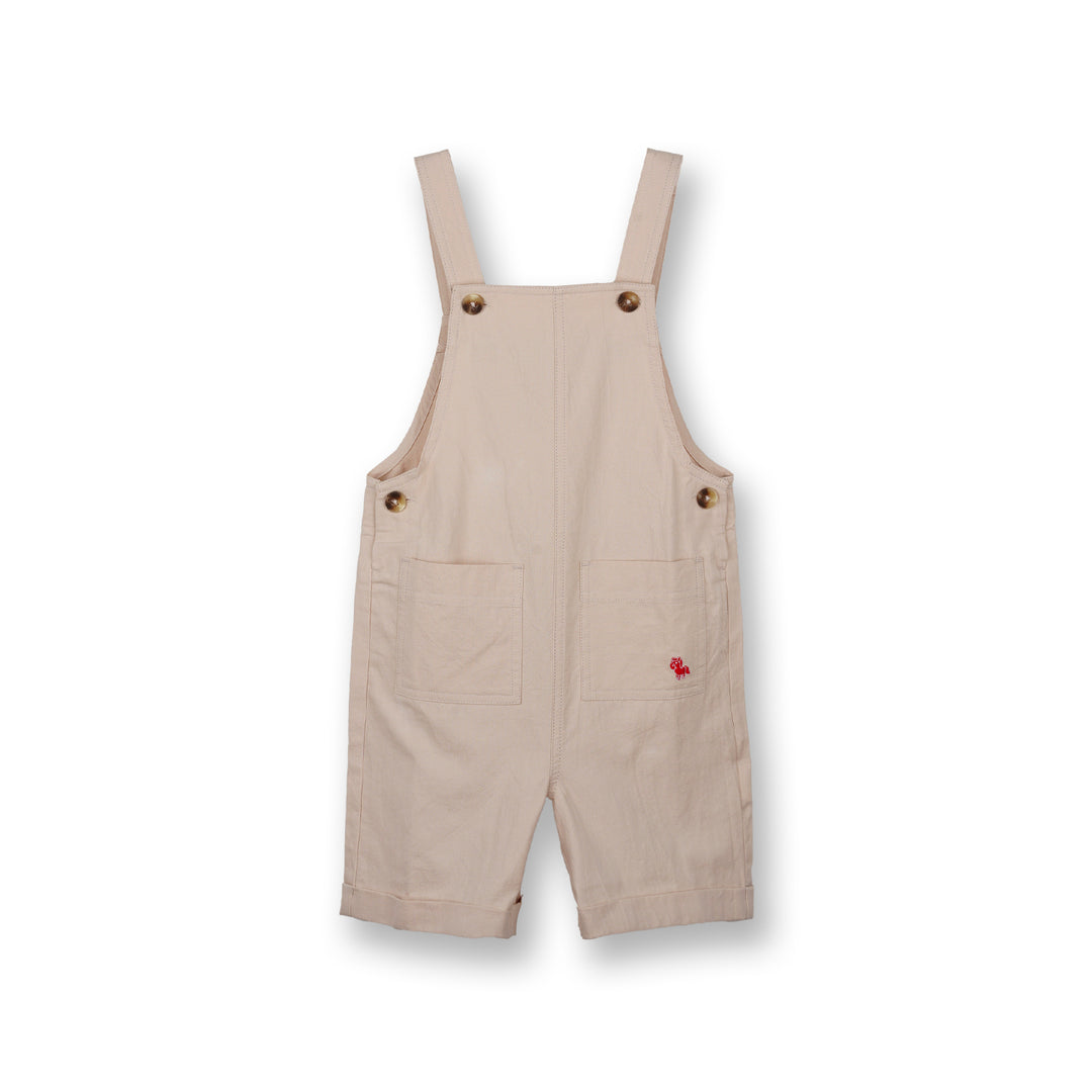 Poney Boys Khaki Twill Brush Short Dungaree