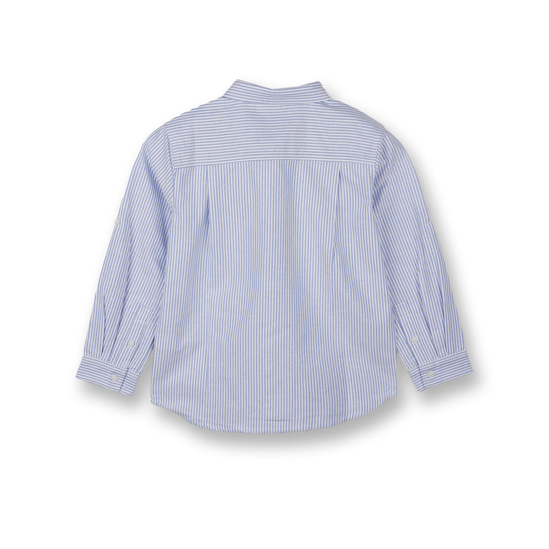 Poney Boys Blue Stripes Oxford Long Sleeve Shirt