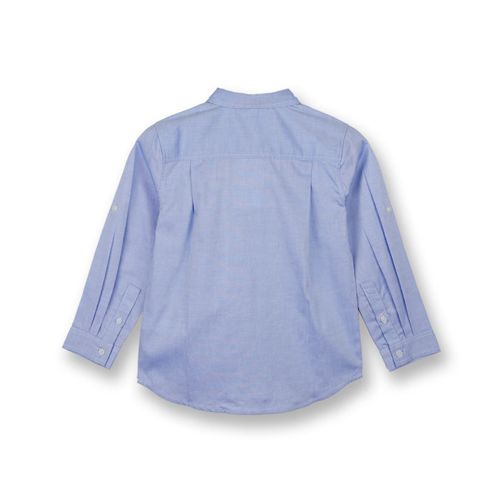 Poney Boys Blue Oxford Cotton Long Sleeve Shirt