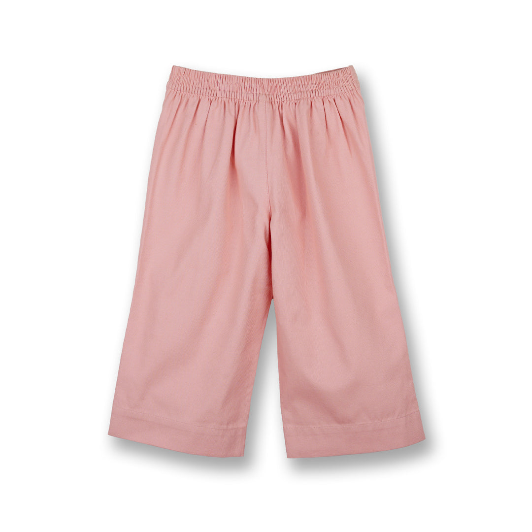 Poney Girls Pink Peachy Wide Canvas Long Pants