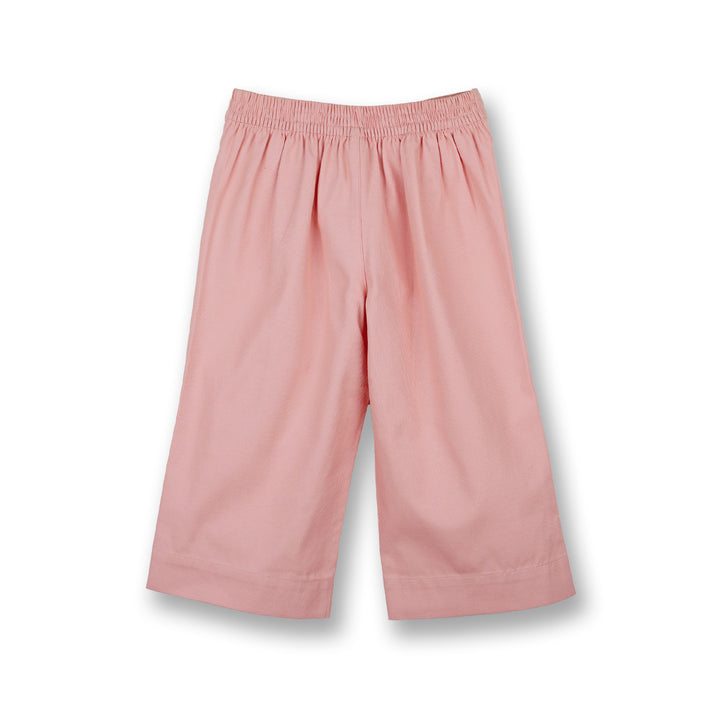 Poney Girls Pink Peachy Wide Canvas Long Pants