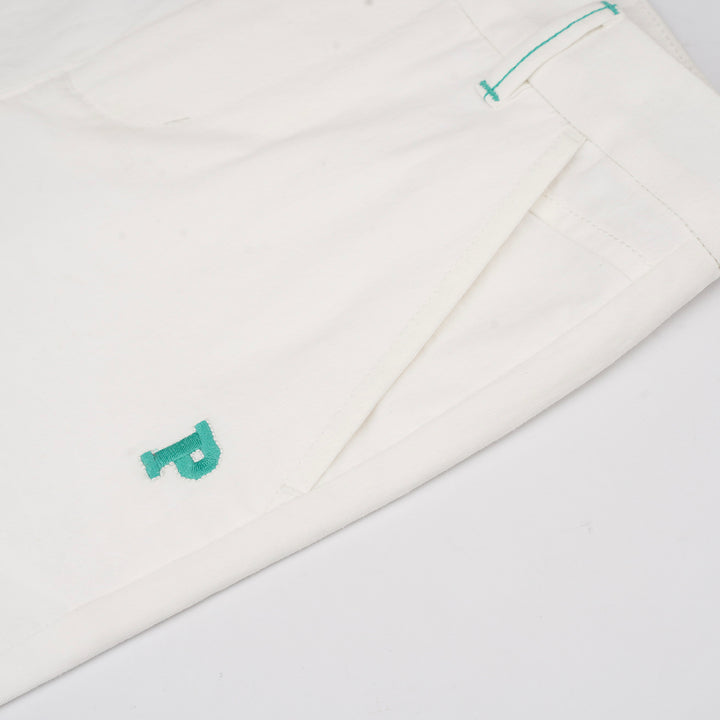 Poney Boys Off White Twill Brush Bermuda