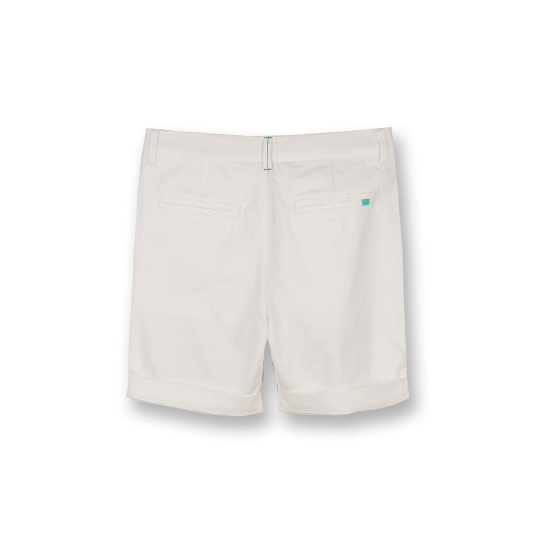 Poney Boys Off White Twill Brush Bermuda