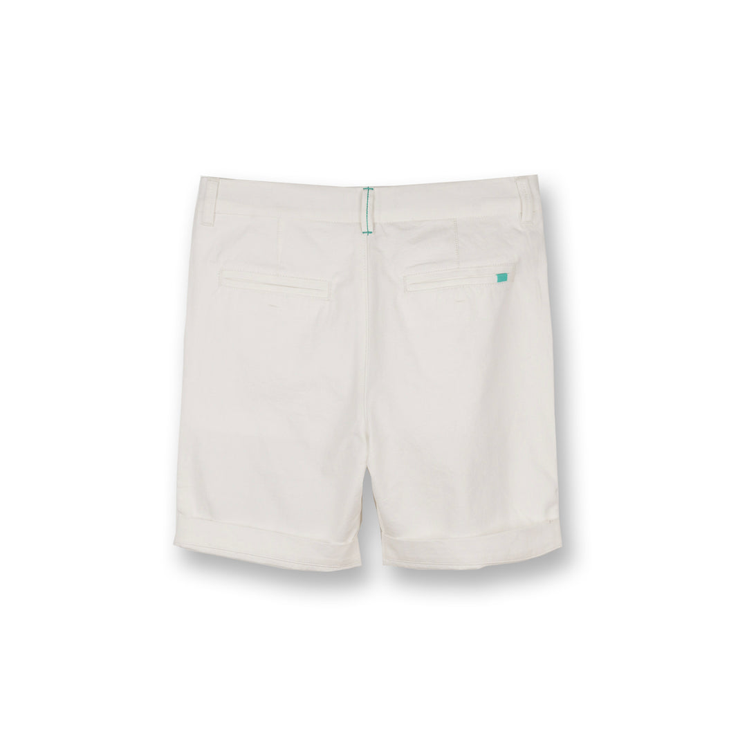 Poney Boys Off White Twill Brush Bermuda