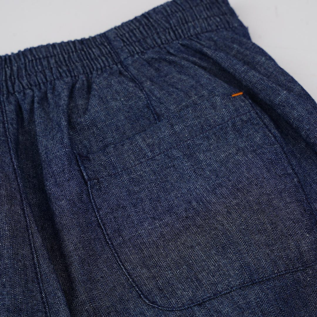 Poney Boys Navy Chambray Orange Poney Logo Long Pants