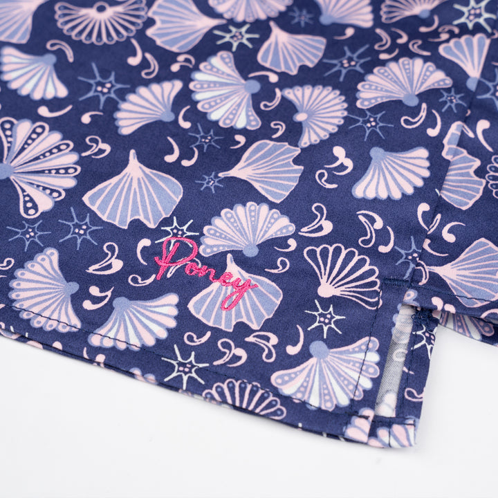 Poney Girls Navy Kipas Tangan 7/8 Long Sleeve Blouse