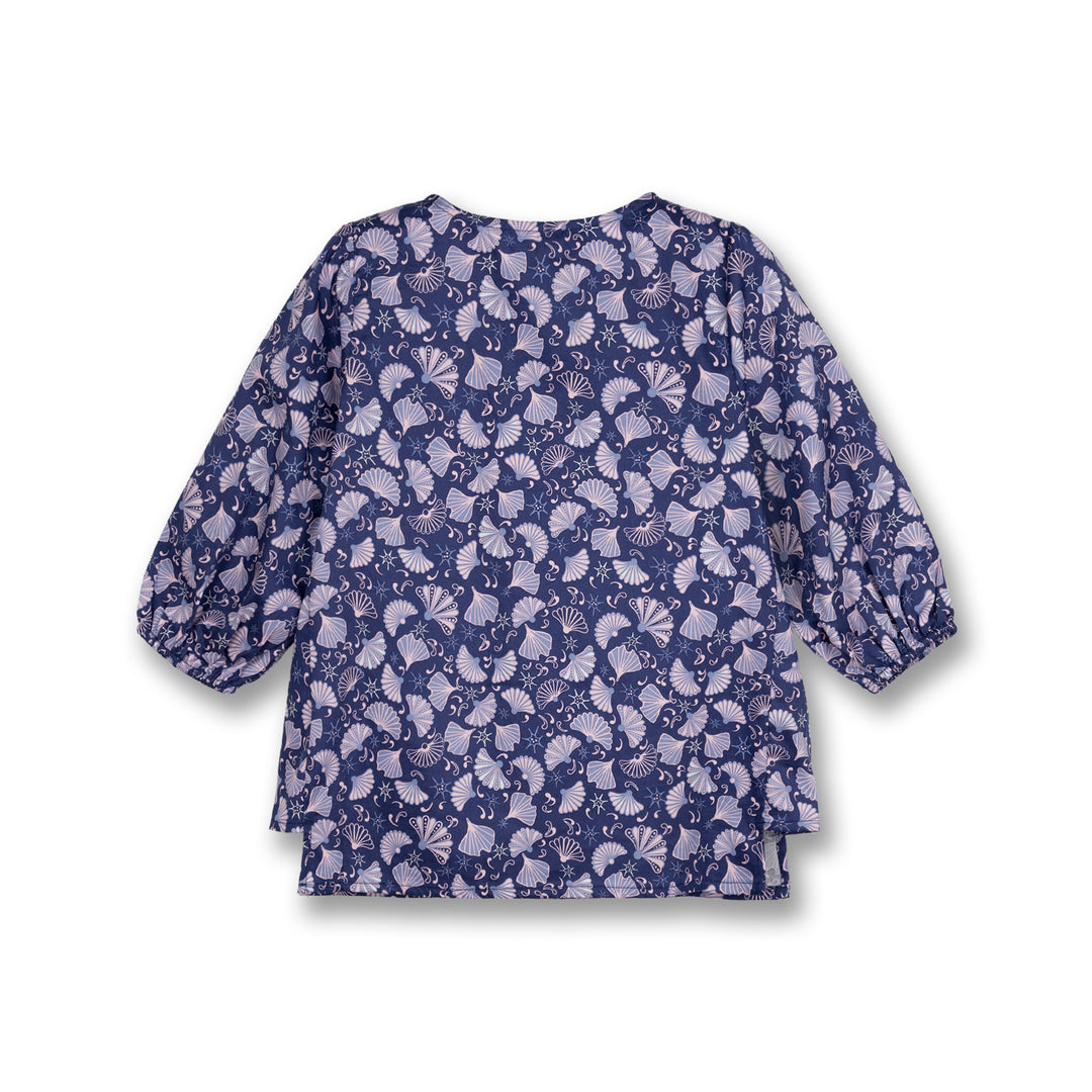Poney Girls Navy Kipas Tangan 7/8 Long Sleeve Blouse