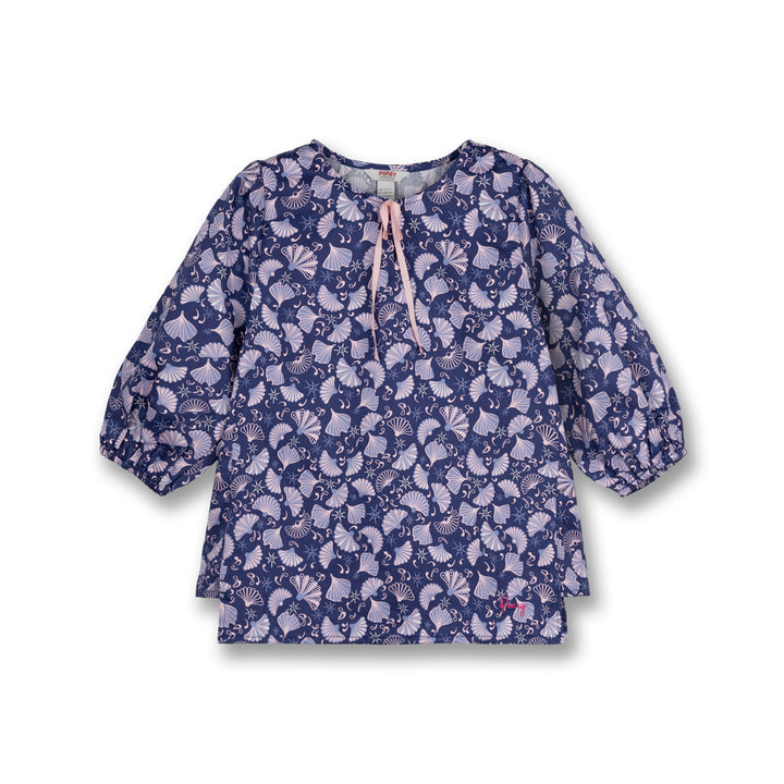 Poney Girls Navy Kipas Tangan 7/8 Long Sleeve Blouse