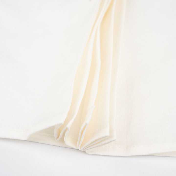 Poney Girls Cream Front-Side Pleats Long Skirt