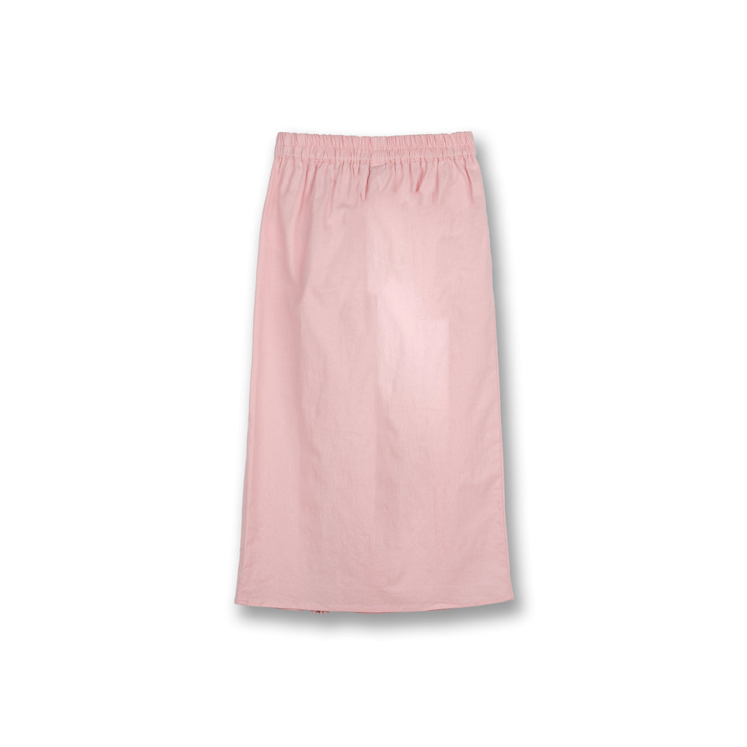 Poney Girls Light Pink Front-Side Pleats Long Skirt