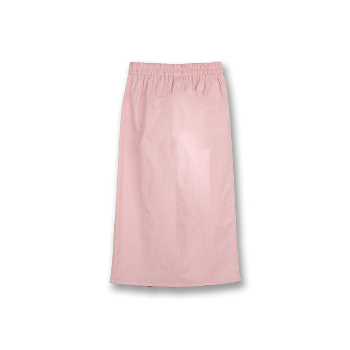Poney Girls Light Pink Front-Side Pleats Long Skirt
