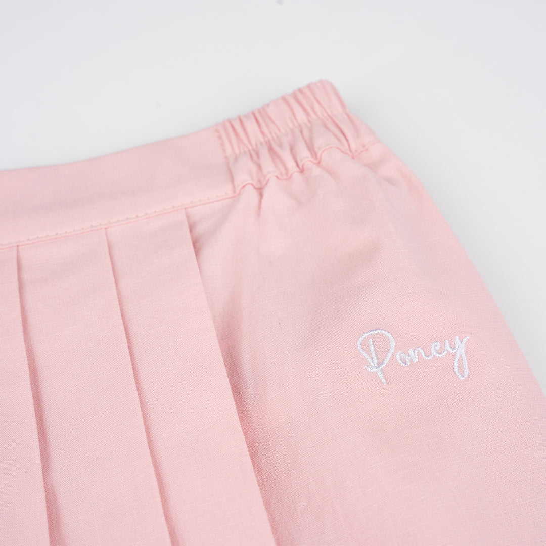 Poney Girls Light Pink Pleats with Folded Long Skirt