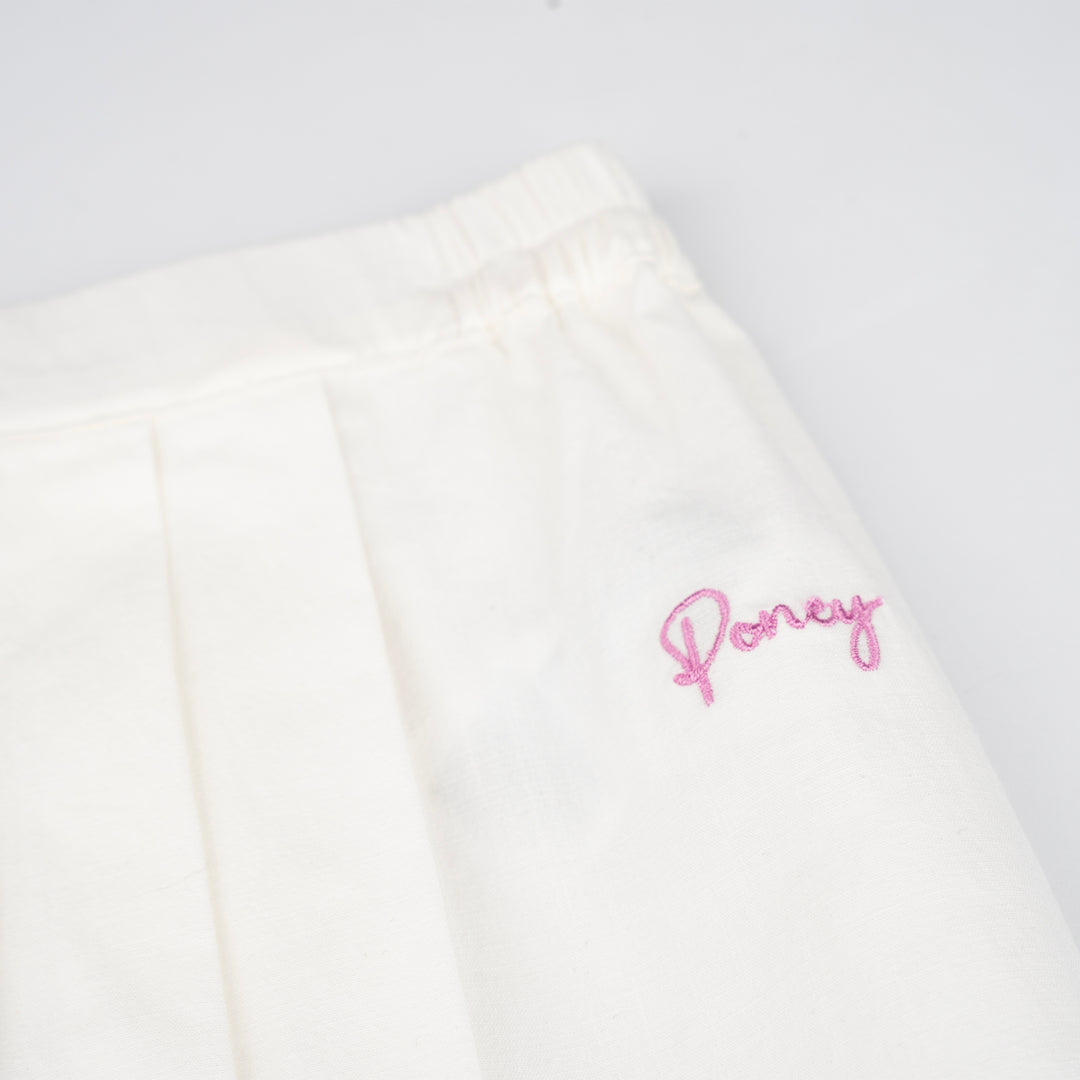 Poney Girls Cream Pleats with Folded Long Skirt