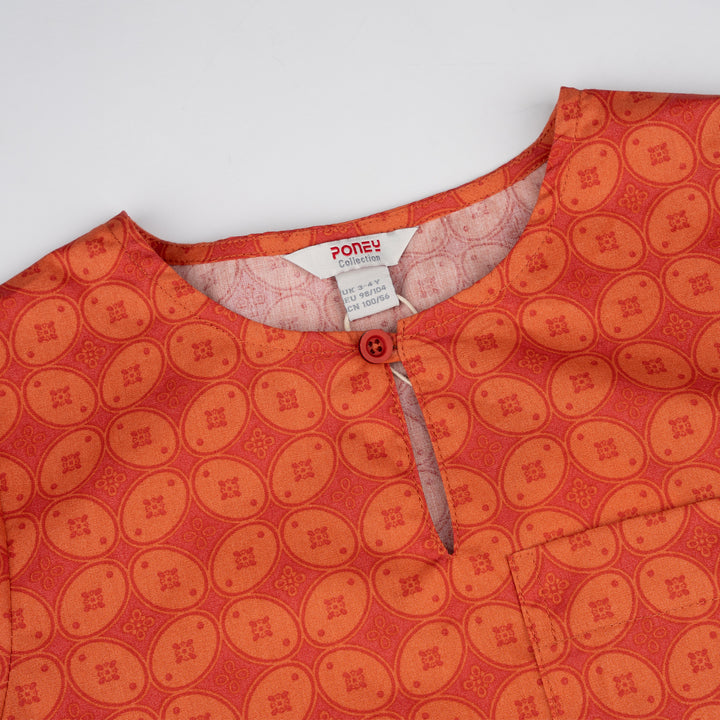 Poney Boys Orange Kurma Short Sleeve Shirt