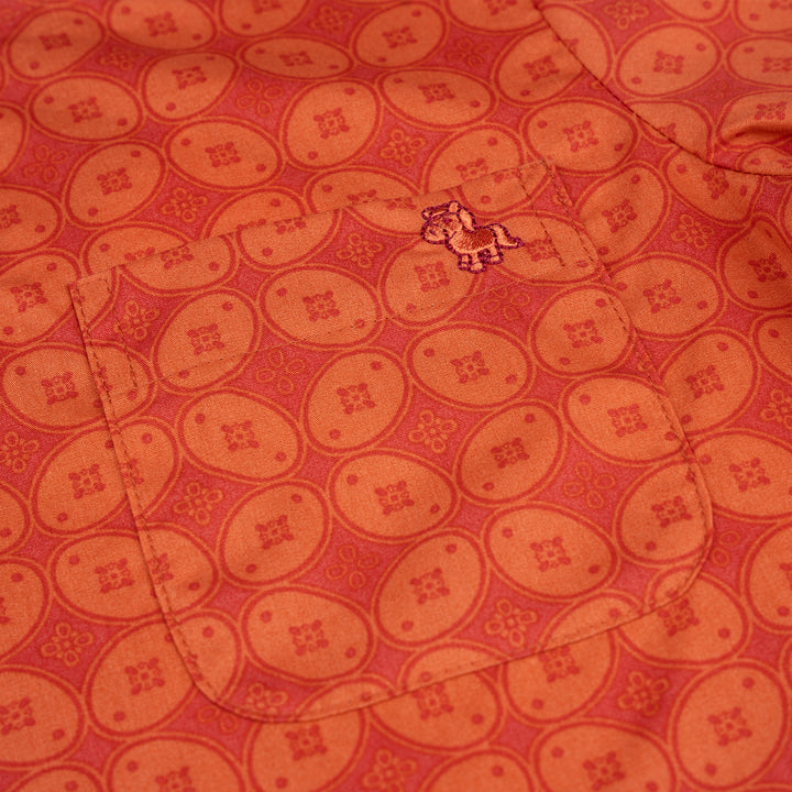 Poney Boys Orange Kurma Short Sleeve Shirt