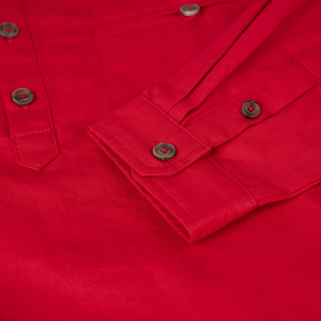 Poney Boys Red Textured Long Sleeve Loose Fitted Shirt 1240048