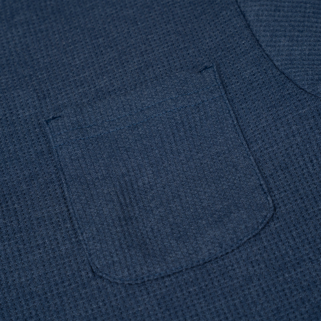 Poney Boys Navy Textured Henley Long Sleeve Top