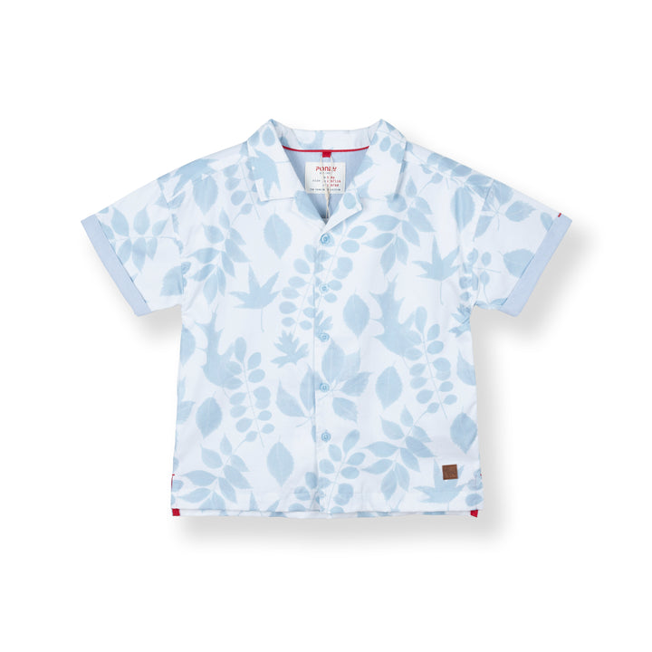 Poney Boys Blue Flora Hawaiian Short Sleeve Shirt