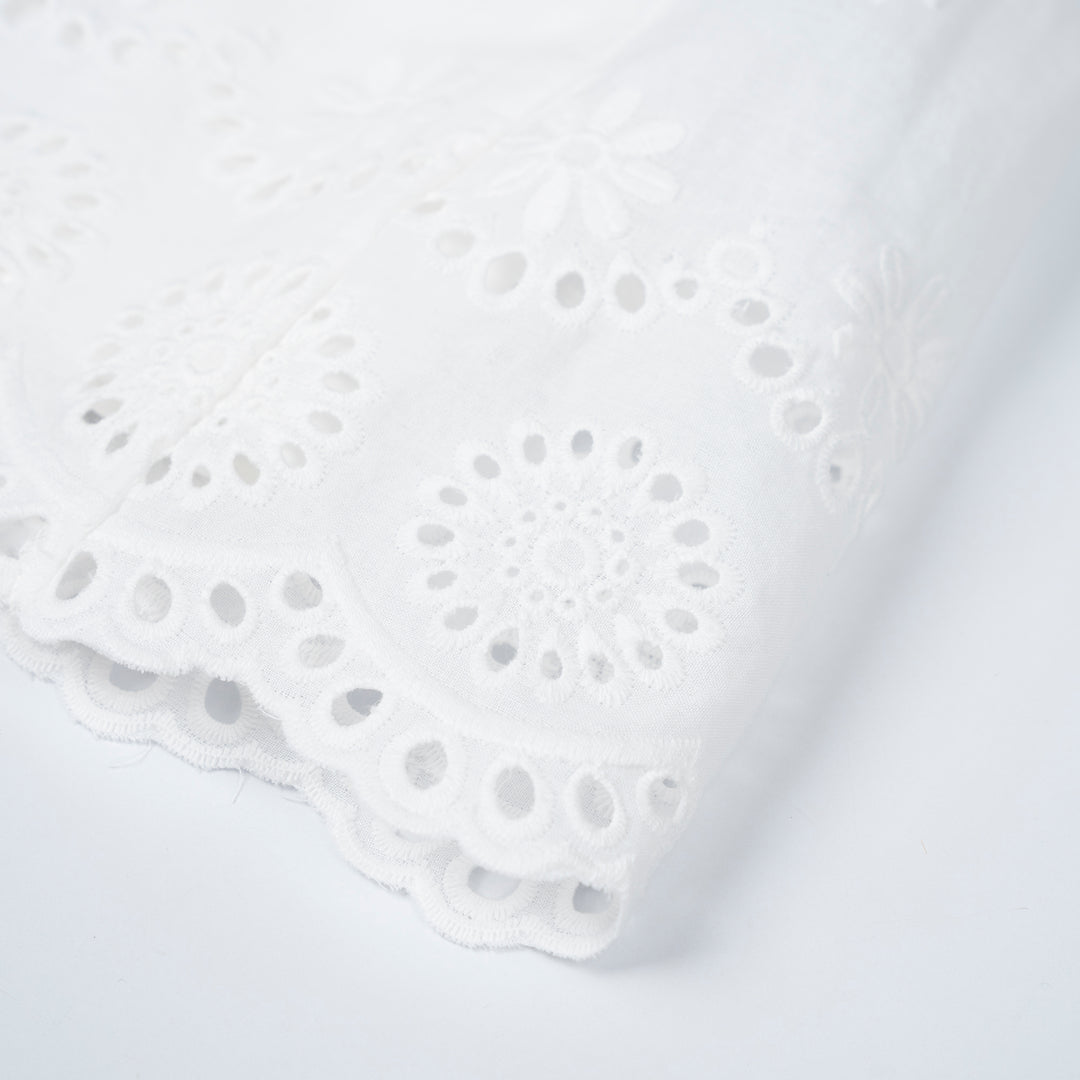 Poney Girls White Elegant Lace Midi Skirt