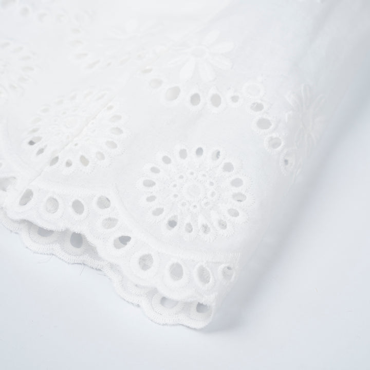 Poney Girls White Elegant Lace Midi Skirt