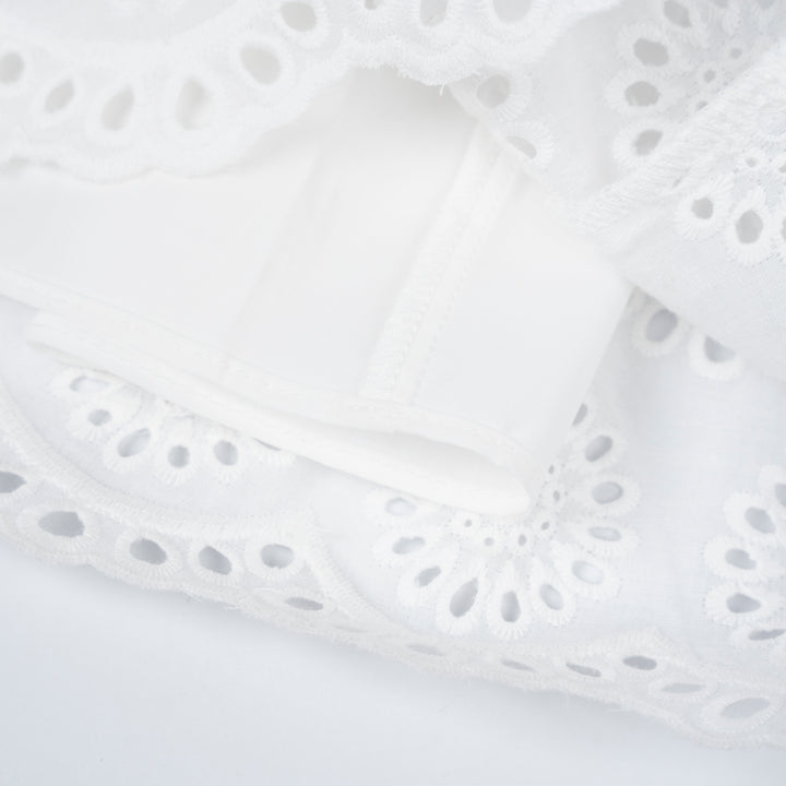 Poney Girls White Elegant Lace Midi Skirt