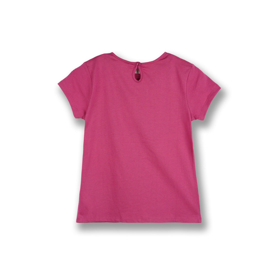 Poney Girls Maroon It's A Fantastic Day Short Sleeve Tee