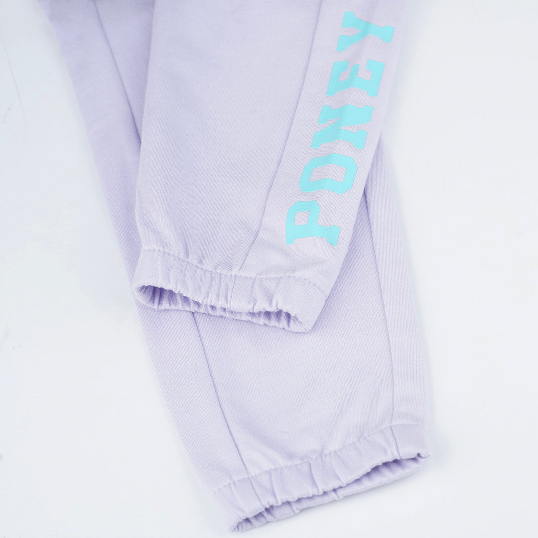 Poney Boys Purple Side Print Logo Cut & Sew Jogger