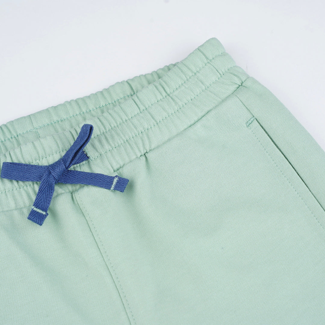 Poney Boys Green Side Print Logo Cut & Sew Jogger