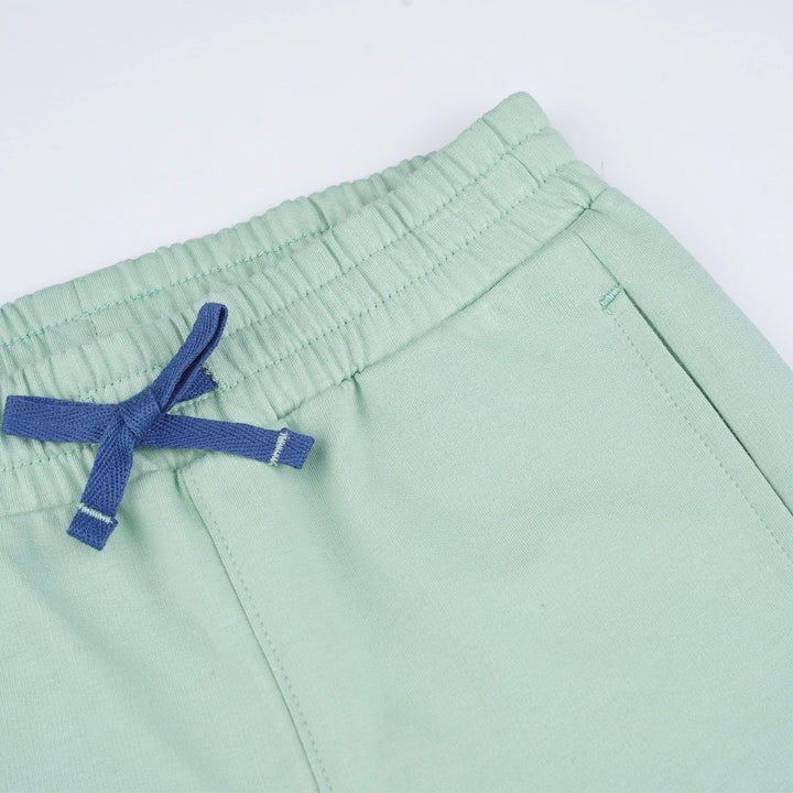 Poney Boys Green Side Print Logo Cut & Sew Jogger