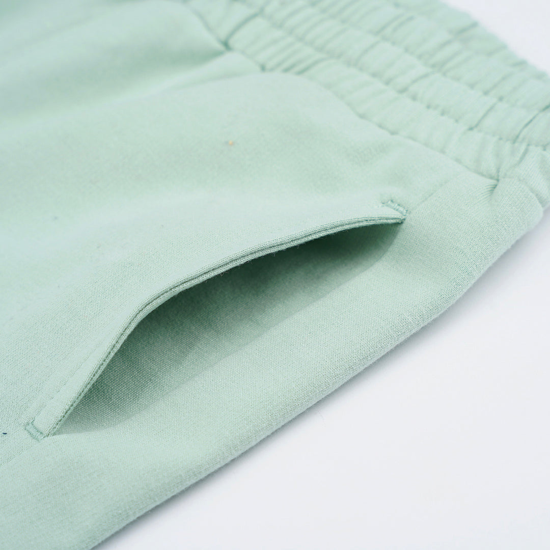 Poney Boys Green Side Print Logo Cut & Sew Jogger