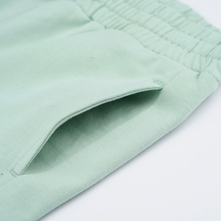 Poney Boys Green Side Print Logo Cut & Sew Jogger