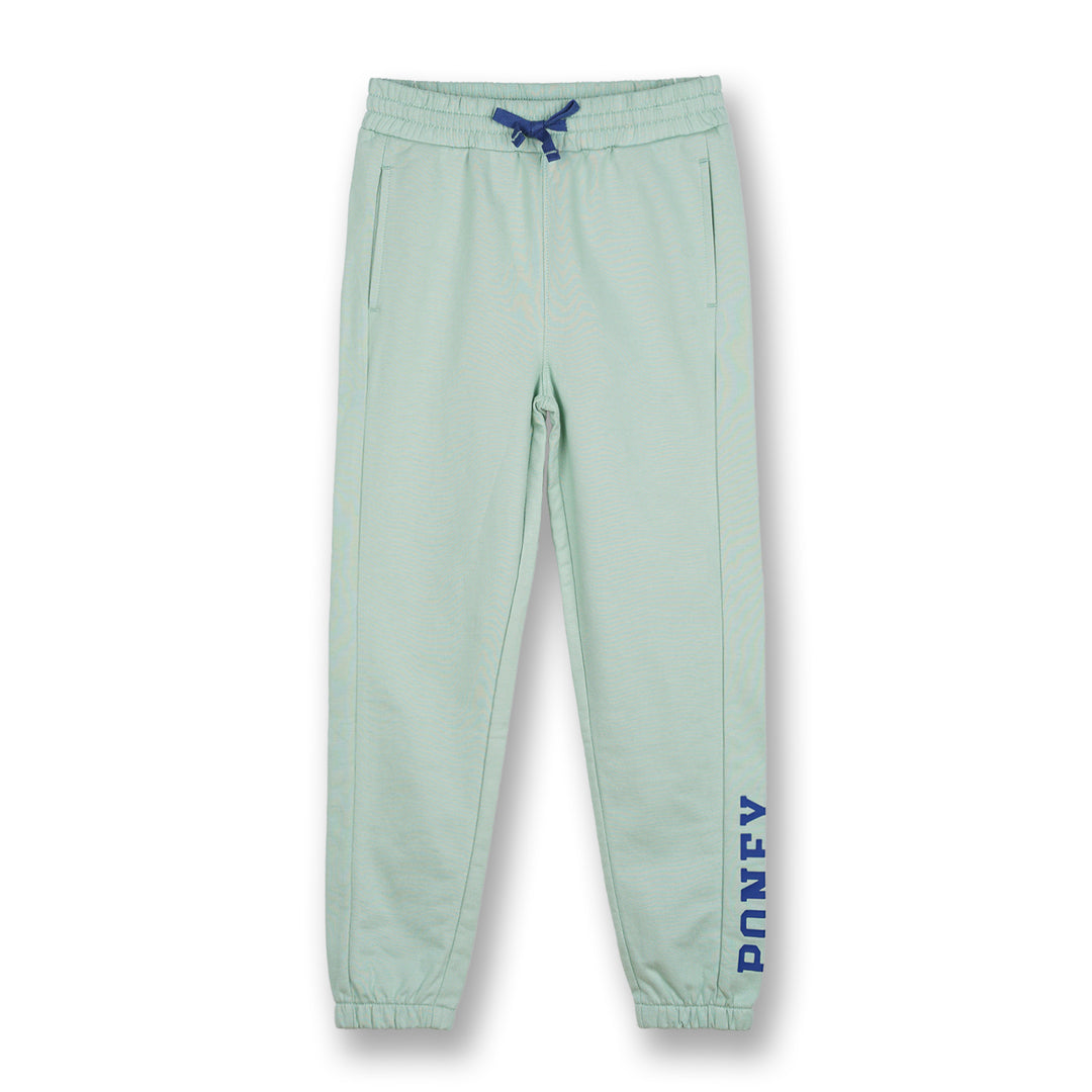 Poney Boys Green Side Print Logo Cut & Sew Jogger