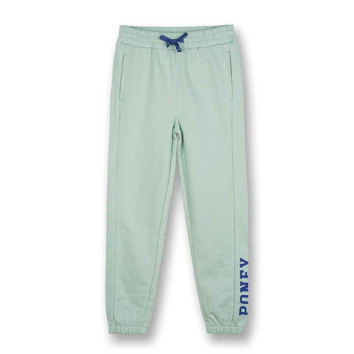 Poney Boys Green Side Print Logo Cut & Sew Jogger
