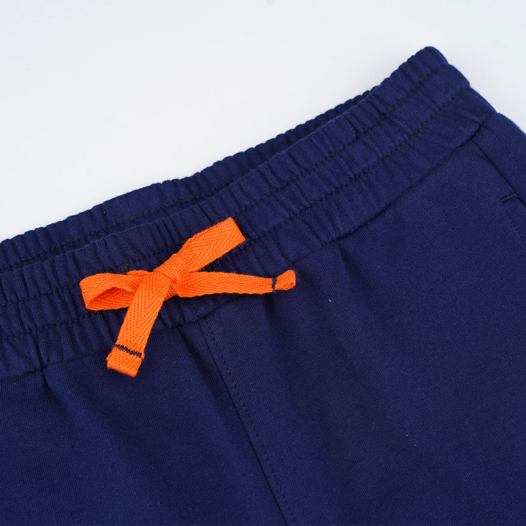 Poney Boys Navy Side Print Logo Cut & Sew Jogger