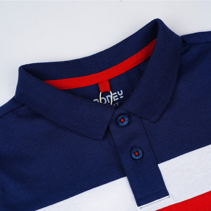 Poney Boys Navy Classic Rugby Short Sleeve Polo