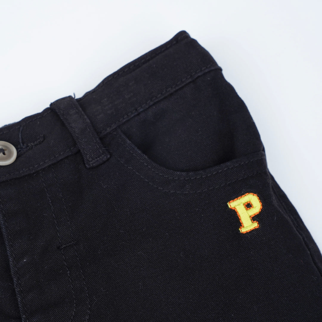 Poney Baby Boys Black Basic Chinos Short Pants