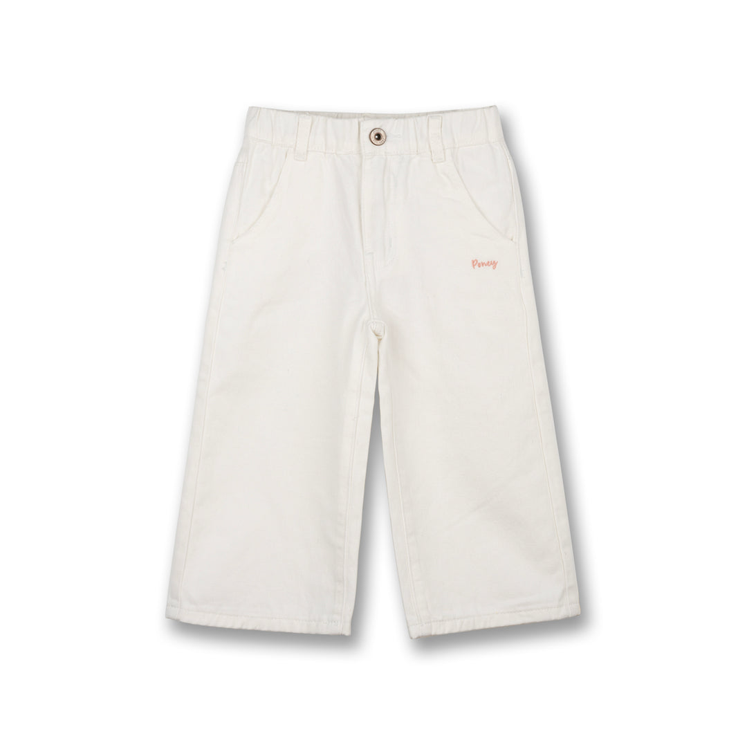 Poney Girls White Wide Leg Long Pants