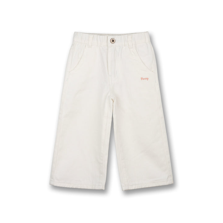 Poney Girls White Wide Leg Long Pants