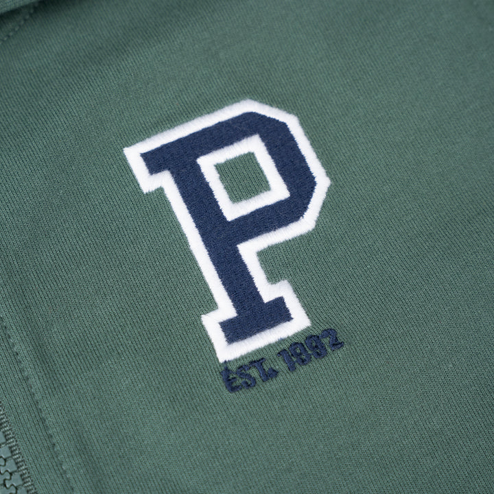 Poney Boys Green Poney Logo Long Sleeve Jacket