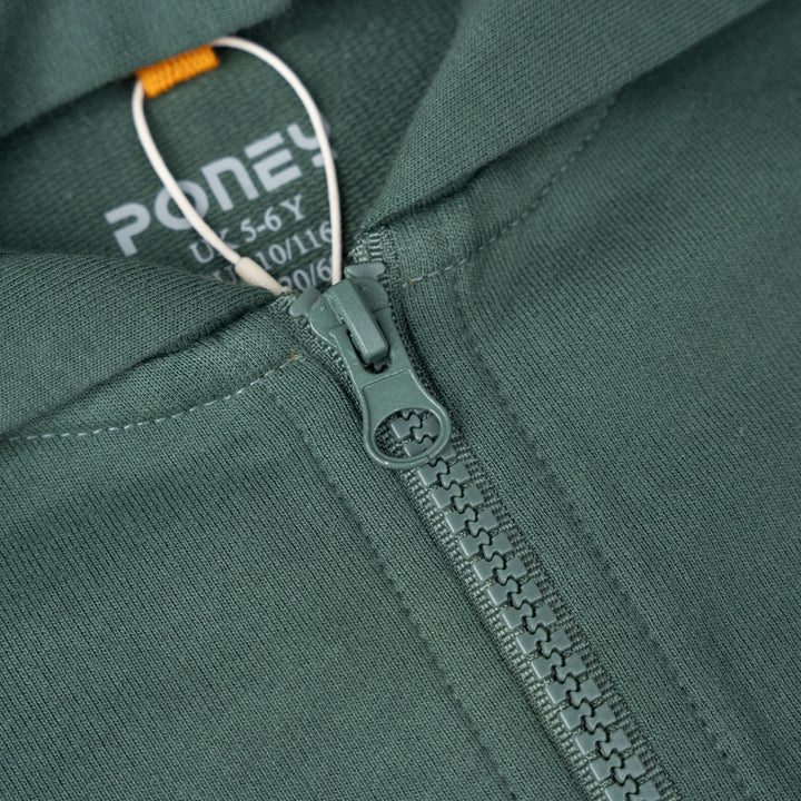 Poney Boys Green Poney Logo Long Sleeve Jacket