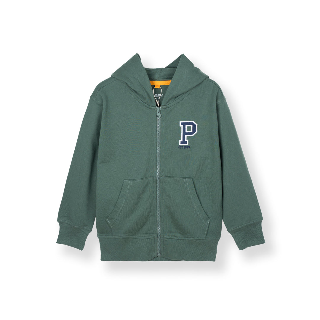 Poney Boys Green Poney Logo Long Sleeve Jacket