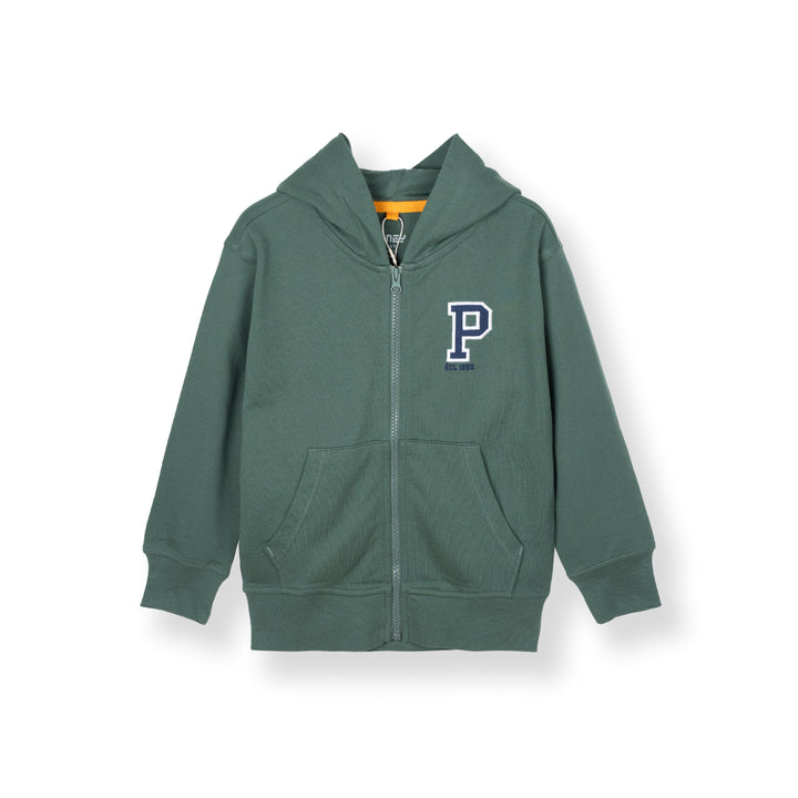 Poney Boys Green Poney Logo Long Sleeve Jacket