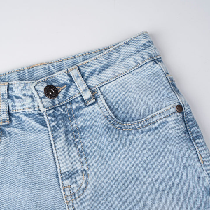 Poney Boys Light Blue Embroidered “P” Slim Fit Jeans