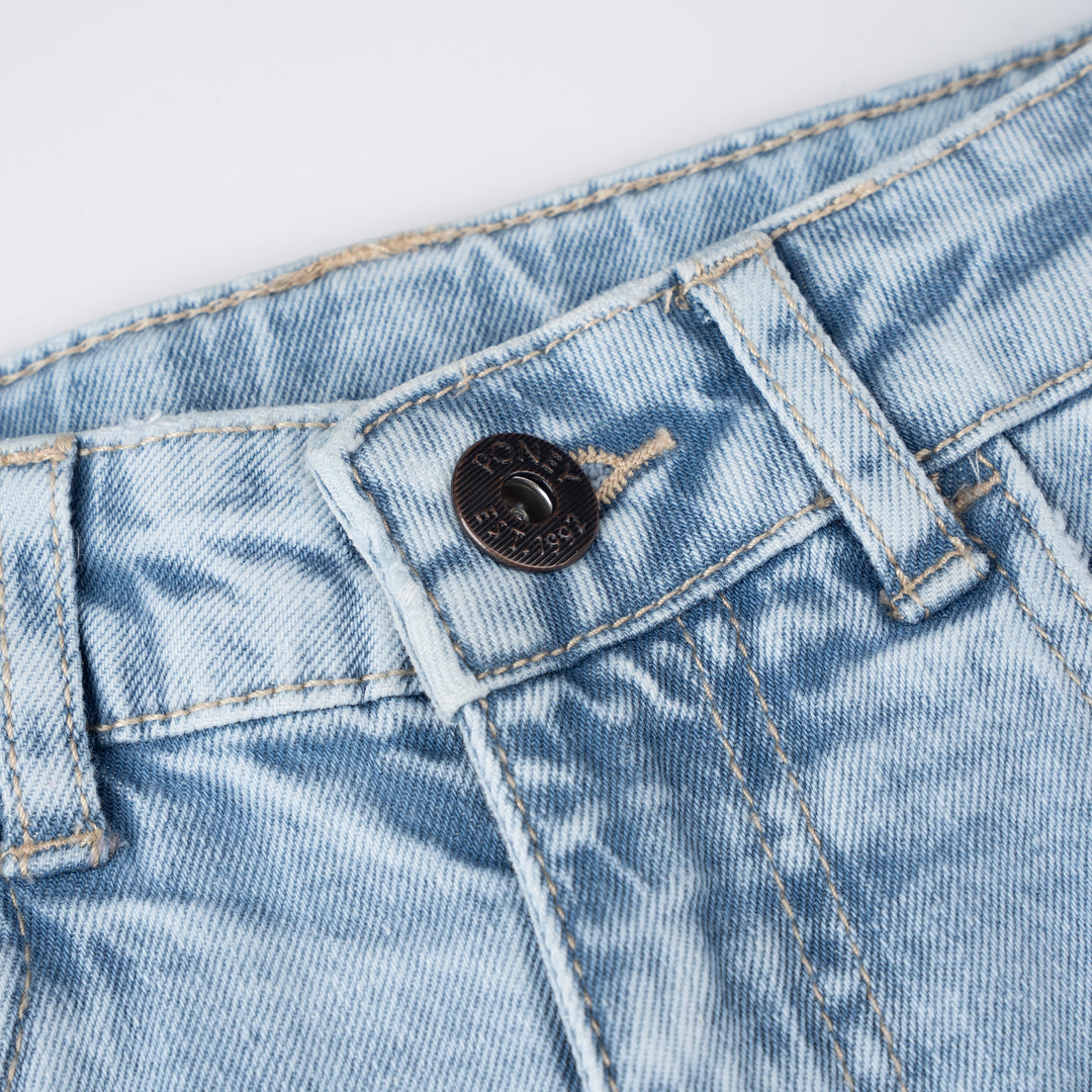 Poney Boys Light Blue Embroidered “P” Slim Fit Jeans