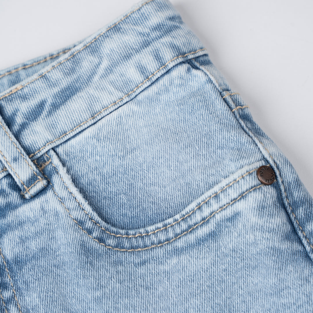 Poney Boys Light Blue Embroidered “P” Slim Fit Jeans