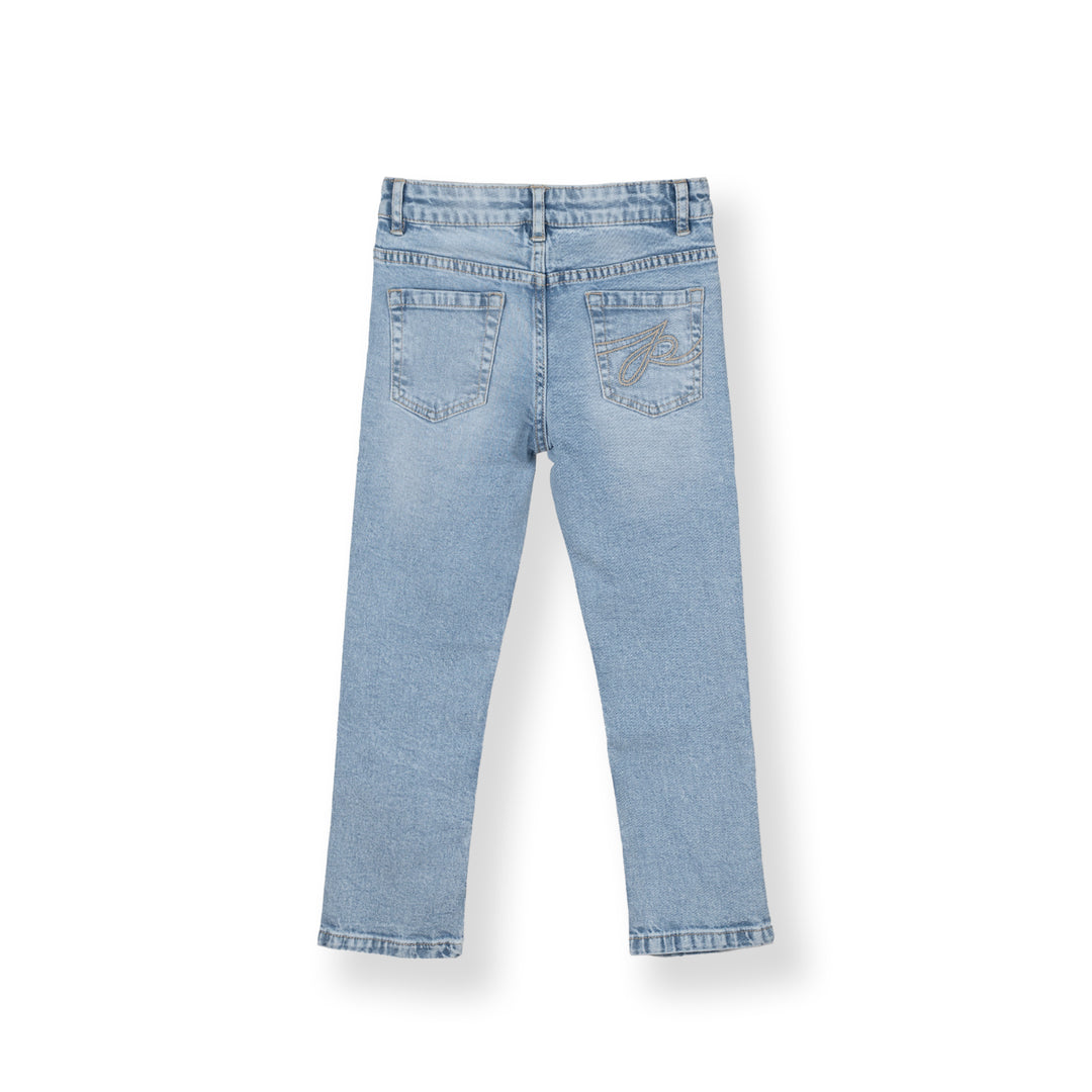 Poney Boys Light Blue Embroidered “P” Slim Fit Jeans