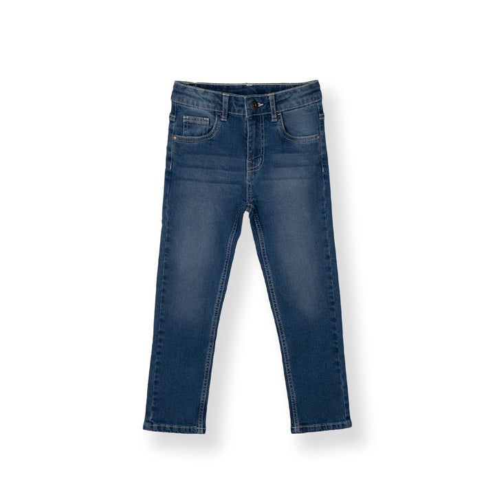 Poney Boys Medium Blue Embroidered “P” Slim Fit Jeans