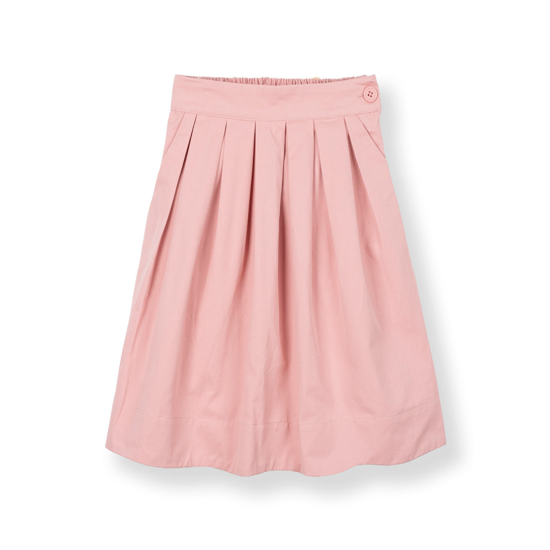 Poney Girls Pink Twill Pleated Long Skirt