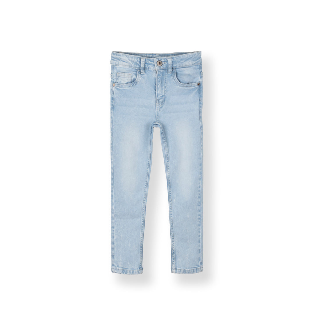 Poney Girls Light Blue Embroidered “P” Skinny Zip-Up Jeans